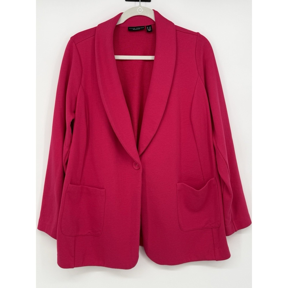 Susan Graver Weekend Blazer Jacket Pink 1X